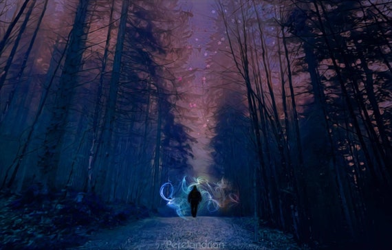 Twilight Woods Print Fantasy Forest Wall Art Prophetic Art Etsy