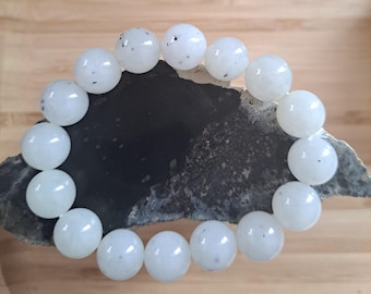 12 mm chinesisches weißes Nephrit-Armband