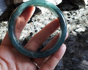 54.5mm Teal Green and Blue Guatemala Jadeite Bangle | Etsy