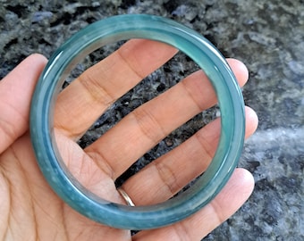 Pulseira de jadeíta azul Guatemala de 59,6 mm