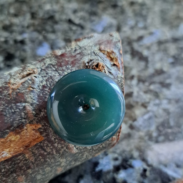 28.8mm Guatemala dark teal jadeite pi pendant #2