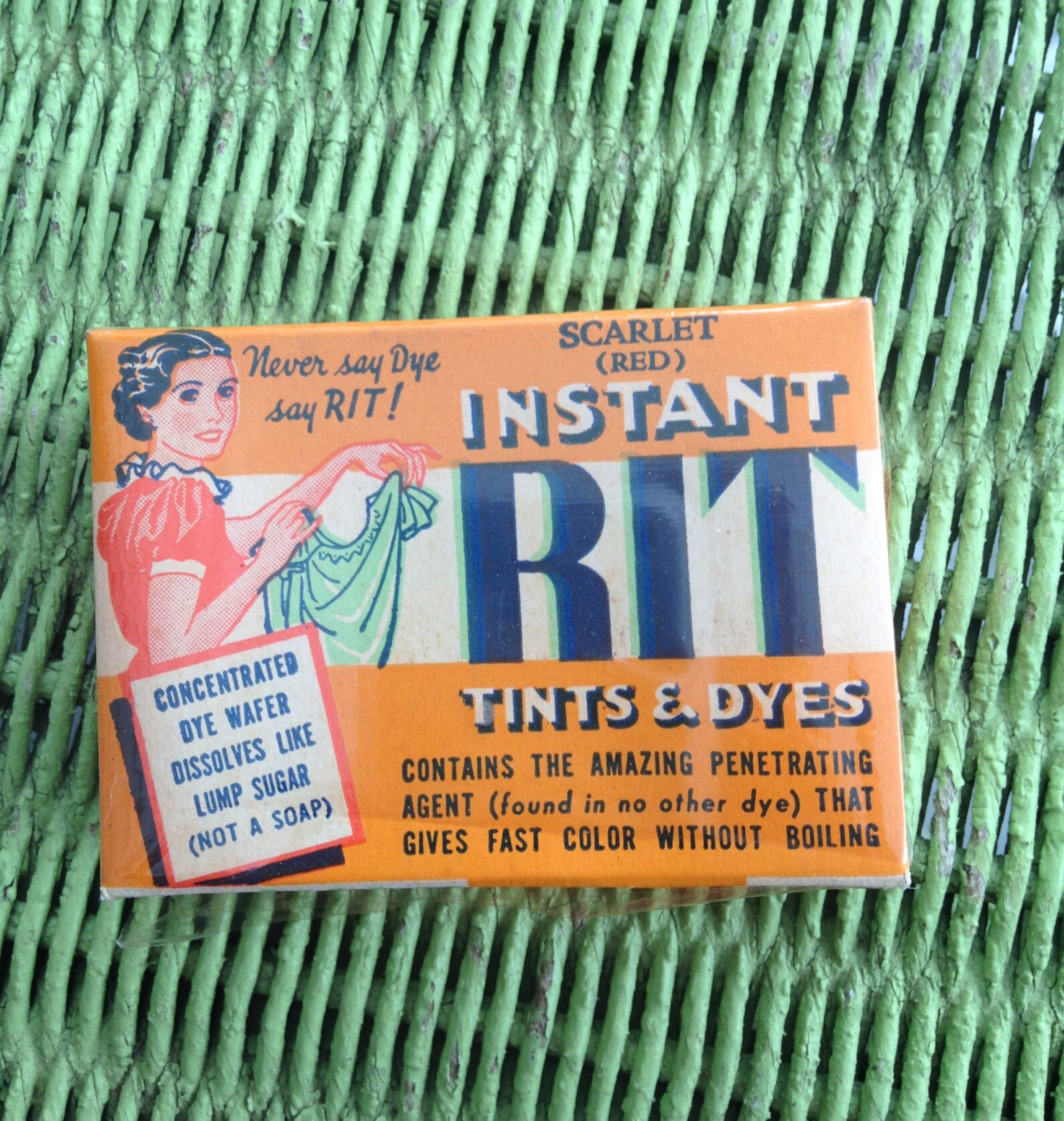 Tiny packet of Rit scarlet red dye original unopened box with | Etsy