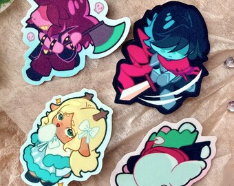 Deltarune glitter vinyl stickers