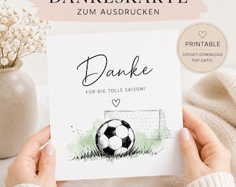Football Thank You Card Printable | Thank you for the great season | Coach Gift | Printable PDF | Instant Download