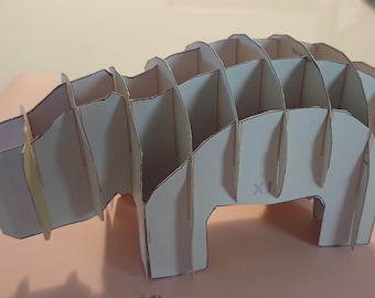 Hippo Low Poly Model Papercraft including Sliced Model in Any Size