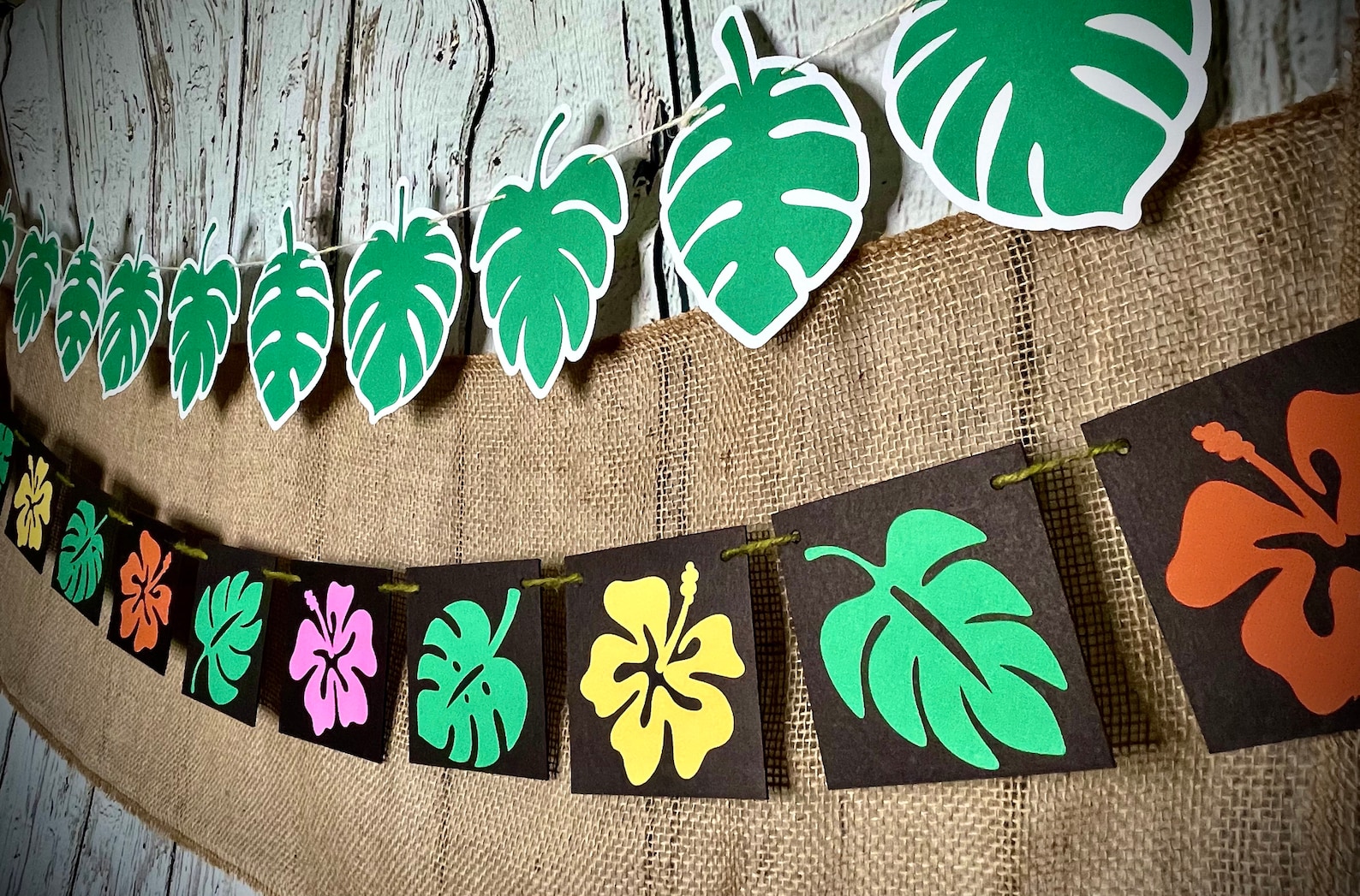 Bannière D’anniversaire Hawaïenne Tropicale,Decoration