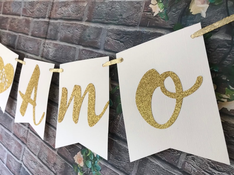 TE AMO Banner-Te Amo Banner-Wedding Banner-Engaged banner-Spanish banner-I love you spanish banner-Anniversary banner-White and Gold banner
