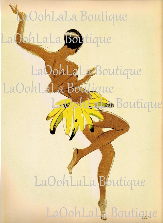 Josephine Baker Folies Bergere Show Music Dance Vintage Poster Repro FREE SH