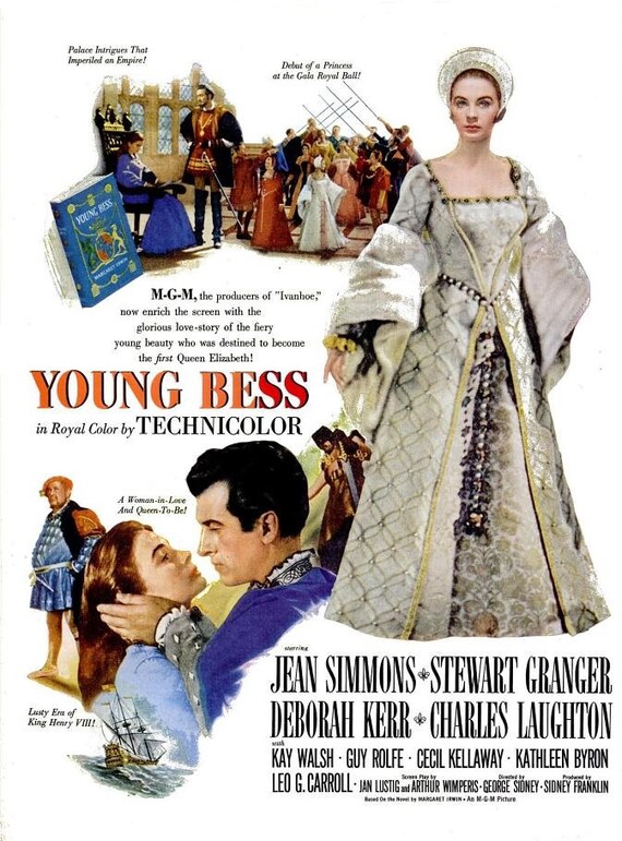 1953 Young Bess Queen Elizabeth Hollywood Movie Poster Ad Etsy