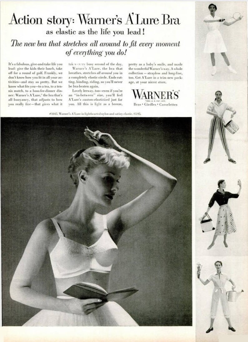 1955 Warner's Bra Fashion Ad Vintage Lingerie Bridal Etsy