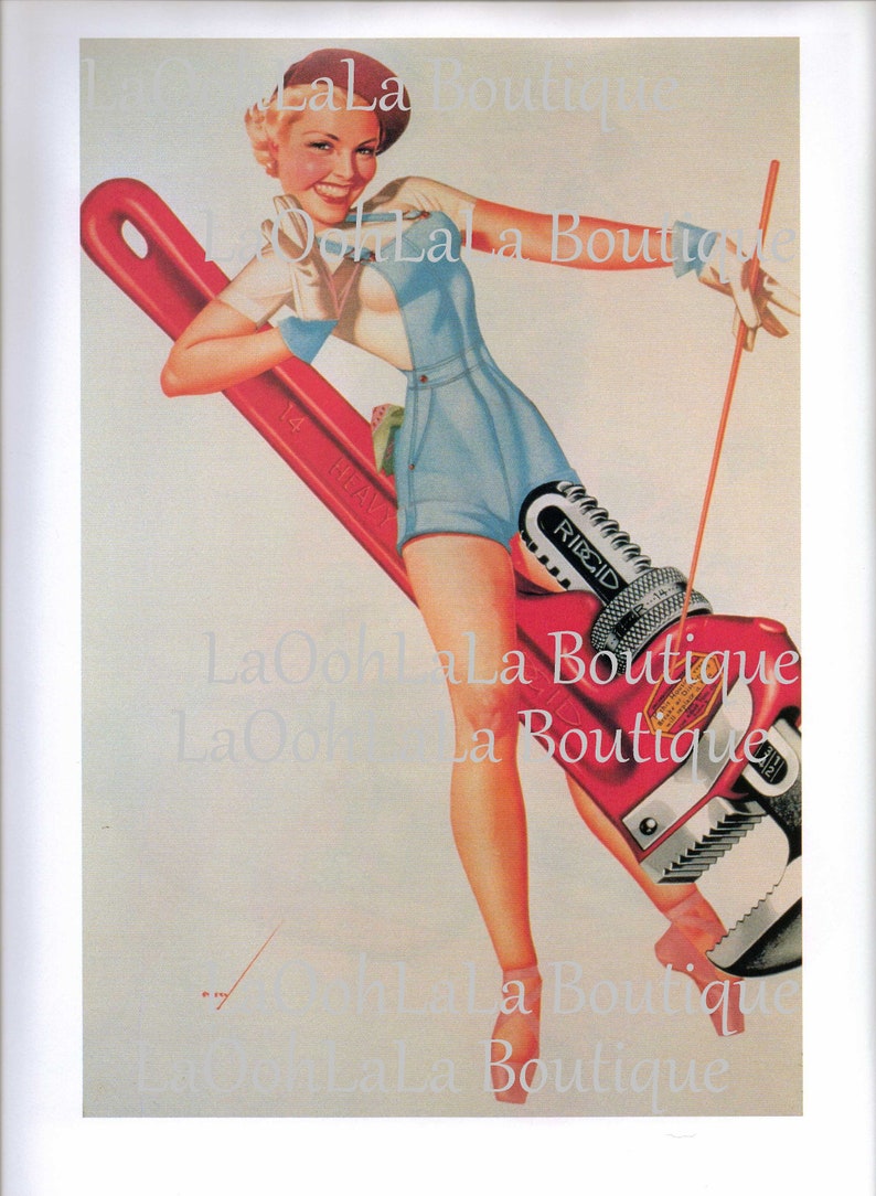 1953 Wrench Wench Pinup Vintage Ridge Tool Calendar Girl Petty Etsy