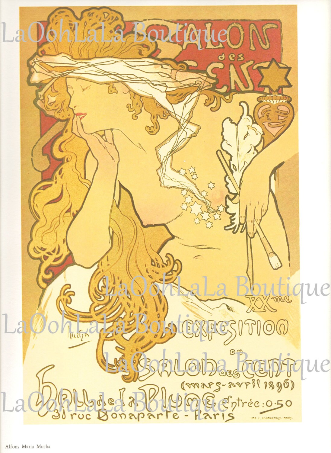 16 Alphonse Mucha Art Nouveau Salon Des Cent Poster And Etsy