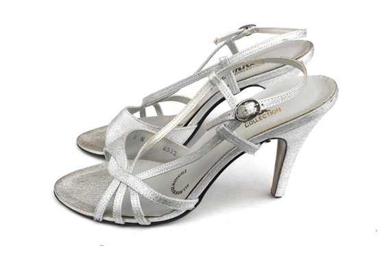 silver heels size 8