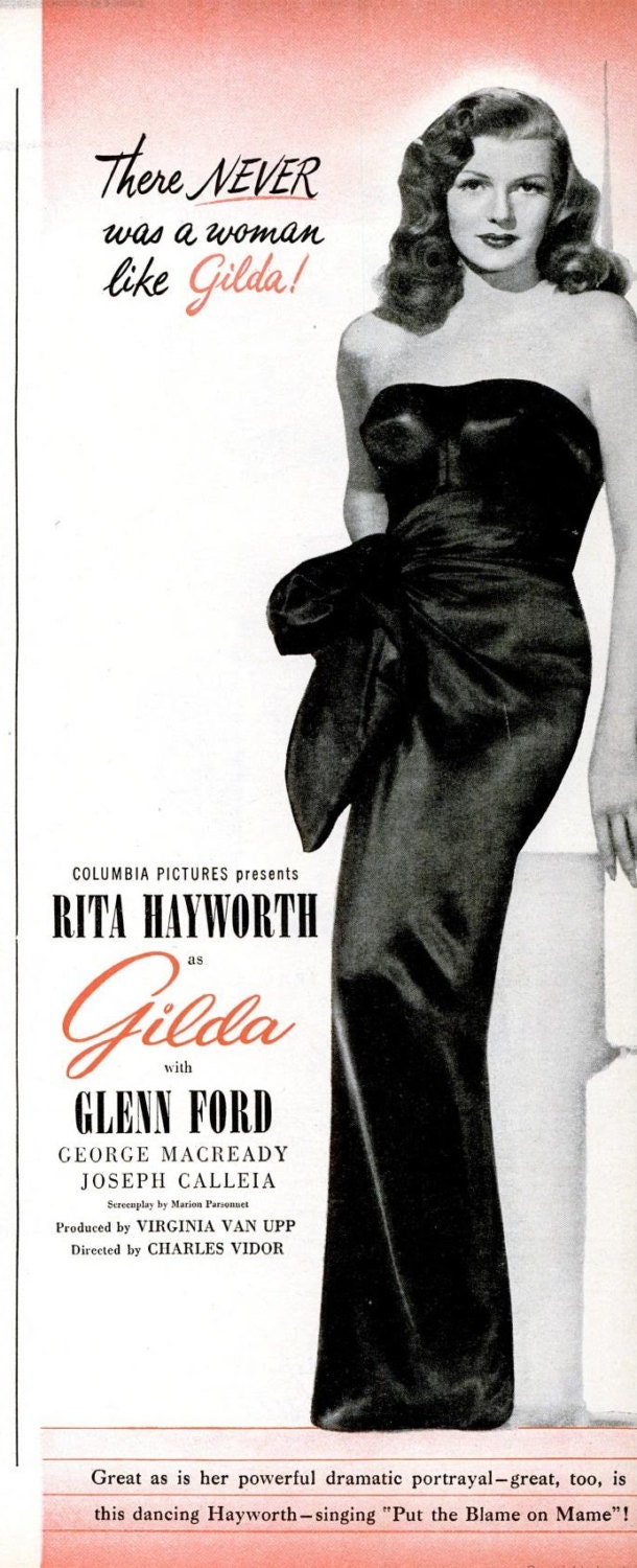 1946 Rita Hayworth Gilda Hollywood Movie Poster Ultimate Femme Etsy