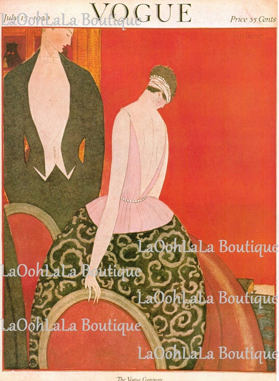 1920 La Vogue Cubierta Opera Impresion Digital Alta Costura Etsy