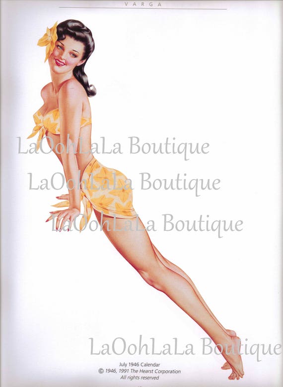 1946 Hawaiian Pinup Girl Darling Dancer Vintage Pin Up Wall Etsy