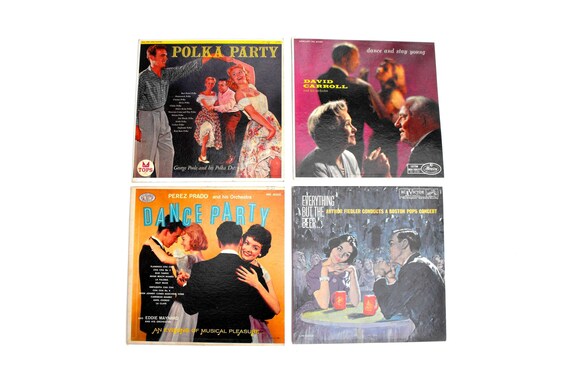 1950s Dance Party Vinyl Record Cover Art Set Vintage Covers Etsy