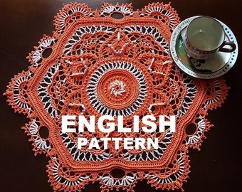 MARY; English crochet doily pattern; pdf; Patricia Kristoffersen; Home decor; crochet thread; ePattern; farmhouse; Cottage