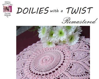 DOILIES with a TWIST REMASTERED Crochet Patterns by Patricia Kristoffersen; 6 textured thread designs; Pdf e-book; Farmhouse Decor; FiberArt