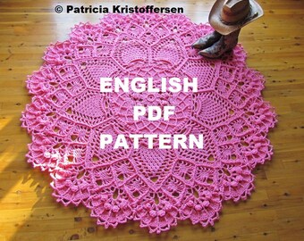 PINEAPPLE SONG Remastered 2, 3, and 4; English, crochet rug/doily pattern; pdf; Kristoffersen; Home decor; ePattern; farmhouse