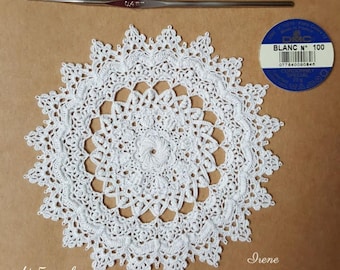 IRENE REMASTERED Doily, English; Crochet e-Patterns, Patricia Kristoffersen; PDF; textured thread design; highly textured design