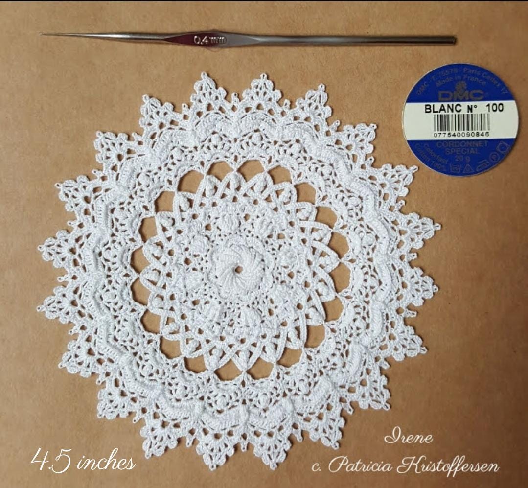 IRENE REMASTERED Doily, English; Crochet E-patterns, Patricia