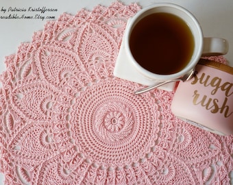 TALA REMASTERED English doily, Crochet Patterns by Patricia Kristoffersen; PDF; textured thread design; Farmhouse style; Highly Textured