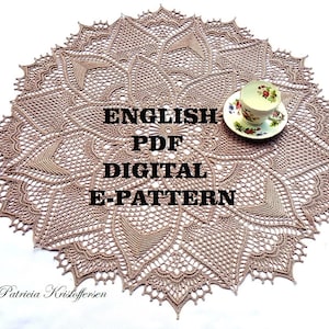 Pamela's GARDEN; English textured crochet doily/Tabletopper & matching Lil' Pam doily, epattern; pdf; Patricia Kristoffersen, matching set