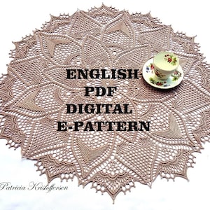 Pamela&#39;s GARDEN; English textured crochet doily/Tabletopper & matching Lil&#39; Pam doily, epattern; pdf; Patricia Kristoffersen, matching set
