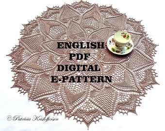 Pamela's GARDEN; English textured crochet doily/Tabletopper & matching Lil' Pam doily, epattern; pdf; Patricia Kristoffersen, matching set
