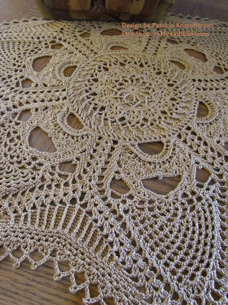 GRAND Crochet Doily e-Pattern .PDF by Patricia Kristoffersen Home Decor Thread Art Victorian Home Decor Fiber Art, Framable Wall Art image 5