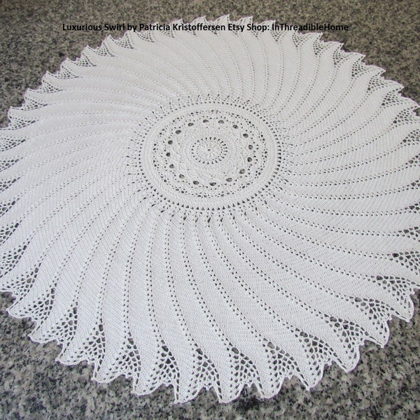 LUXURIOUS SWIRL; Large Crochet Tablecloth; crochet doily; .pdf ePattern; Kristoffersen; Home Decor; Victorian Decor; thread pattern; DIY