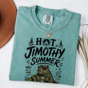 Het Jimothy Summer Raccoon Meme T-shirt, rolig grafisk t-shirt
