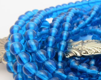 Wholesale or Final Bulk Qtys Vintage  Czech Glass Capri Transparent DRUKS Choose Size:  8mm 300 Beads, 6mm 600 Beads, 4mm 600 Bulk Wholesale