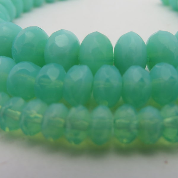 Restocked ! That Beautiful Color Seamist Green Opaline Choice of Sizes ( 2.5x4mm, 3x5mm , 4x7mm -or-  6x8mm ) Seashore Jewelry Designs !