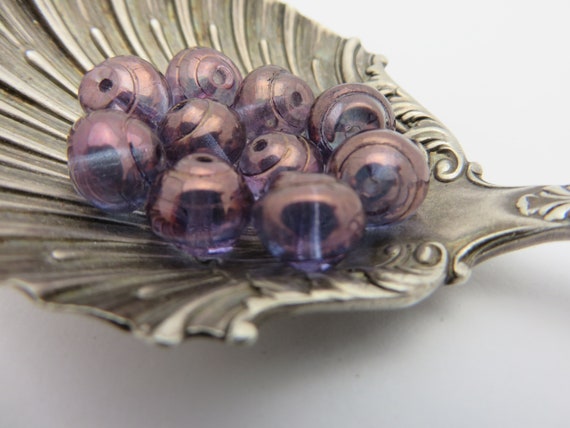 8mm Lumi Amethyst Blue Snail Beads, Czech Glass