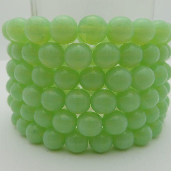 Restocked Best Seller Czech Glass CELADON Green Opal Beads Choose Size:  ( 3mm/120 Beads,  4mm/120 Beads  6mm/50 Beads,  8mm/50 Beads )