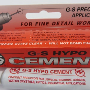 G-S Hypo Cement 1/3 Fl. Oz 9 Ml Made in USA Jewelry Glue 