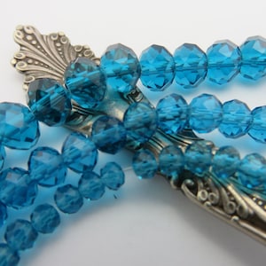 Czech Glass PEACOCK Blue ( Capri Blue )  Fire Polished Rondelle  2.5x4mm/600 pc  , or 8mm Round 300 Beads   Wholesale !