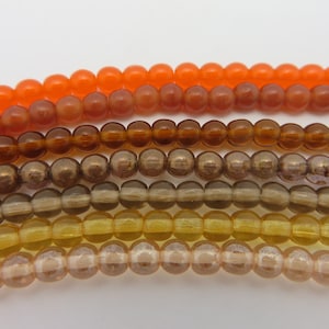 Vintage 4mm round Druk Beads , Choose Color and quantity, 120 Beads in each 18 INCH Long Strand !