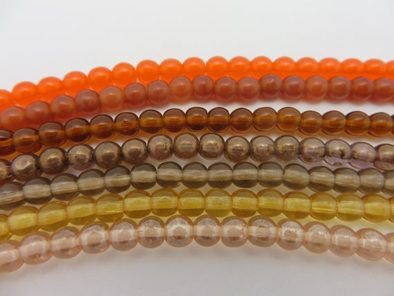 Tangerine 50 6 x 4mm Czech Glass Pearl Coated Drops