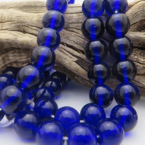 FINAL Quantity  Bulk !  !  COBALT Blue  !  Vintage round Premium Czech Glass DRUK Beads. ( Choose 3mm, 4mm, 6mm, or 8mm ) !