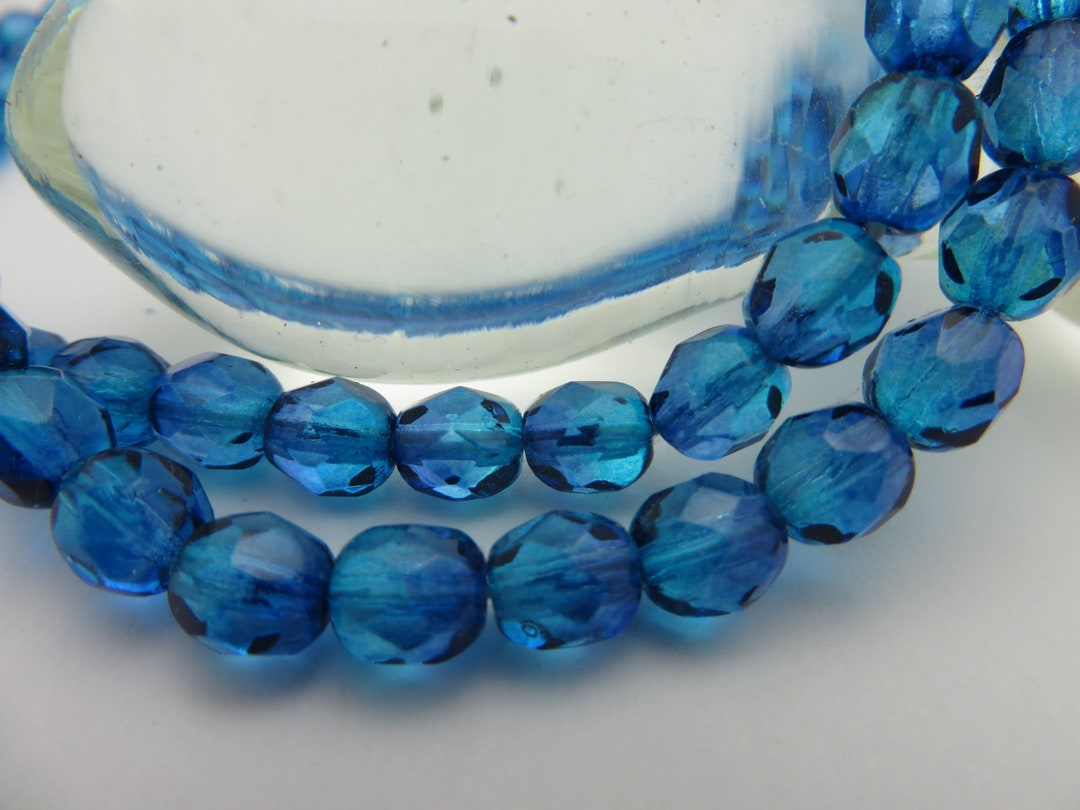 SALE Two Sizes Czech Glass Faceted OMBRE' Pacific Blue & - Etsy