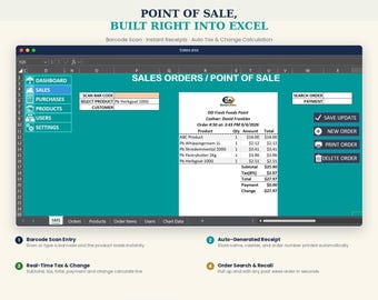 Excel Store Management System | POS, Profit Dashboard, Purchase Orders, Invoice System, Small Business (Digital Download)