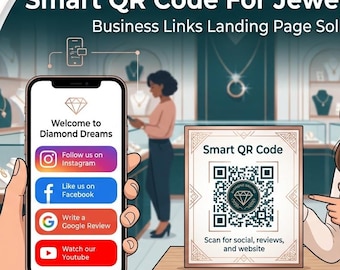 Jewelry Store Digital Business Card with QR Code | Jewelry Shop Landing Page | Google Reviews, Contact & Online Store Links
