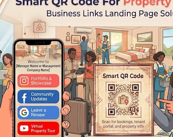 Property Manager Digital Business Card with QR Code | Property Management Landing Page | Rental Services, Google Reviews & Contact Links