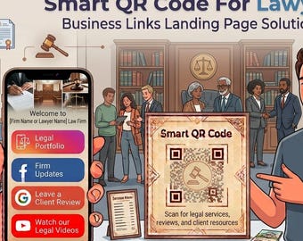 Lawyer Digital Business Card with QR Code | Attorney Landing Page | Client Consultation, Google Reviews & Contact Links