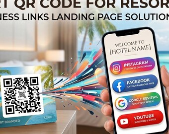 Resort Digital Business Card with QR Code | Resort Landing Page | Booking, Google Reviews, Maps & Social Links