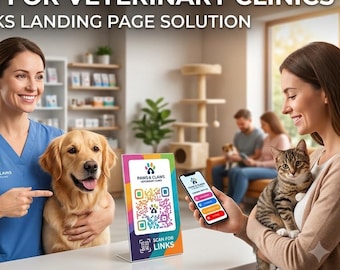 Veterinary Clinic Digital Business Card with QR Code | Pet Clinic Landing Page | Appointment Booking, Google Reviews & Contact Links