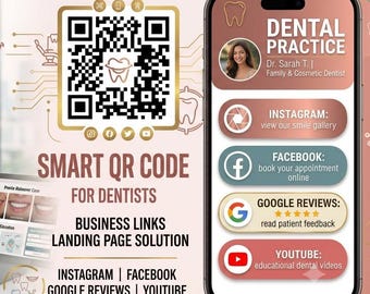 Dentist Digital Business Card with QR Code | Dental Clinic Landing Page | Appointment Booking, Google Reviews & Contact Links